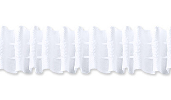 Biała taśma marszcząca ołówek uniwersalna do dowolnego marszczenia bawełniana o szer. 2,5 cm. do firan i zasłon, posiada szelki na agrafki, krążek 100 mb.