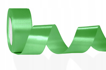Zielona wstążka tasiemka atłasowa satynowa szer. 38 mm