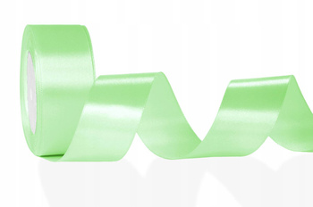 Miętowa wstążka tasiemka atłasowa satynowa szer. 38 mm