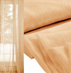 Delikatna zwiewna tkanina firanka, zasłonka na metry woal gładki beżowy ( odcień piaskowy) wys. 300 cm