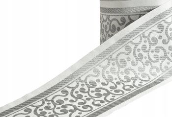 Taśma ozdobna żakardowa o szer. 16 cm. szara