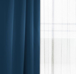 Granatowa dekoracyjna tkanina zasłonowa zaciemniająca typu blackout, matowa z lekkim połyskiem wys. 280 cm