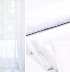 Delikatna zwiewna tkanina firanka, zasłonka na metry woal gładki biały wys. 300 cm