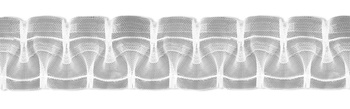 Transparentna taśma marszcząca smok żyłkowa o szer. 5 cm. do firan i zasłon, marszczenie 1 do 2 , posiada szelki na agrafki, krążek 50 mb. produkt Polski
