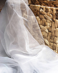 Biała cienka organza połyskująca firanka dekoracyjna na metry organtyna wys. 280 cm