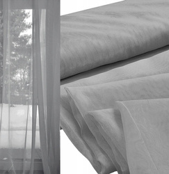 Delikatna zwiewna tkanina firanka, zasłonka na metry woal gładki szary wys. 300 cm