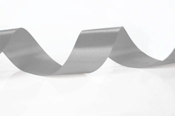 Szara wstążka tasiemka atłasowa satynowa szer. 38 mm