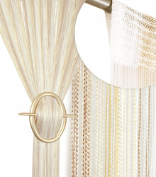 Gotowa firanka makaron z delikatnych sznurków trzy kolory beżowym, ecru i białym 300 x 250 cm