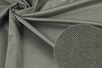 Szara miękka i delikatna tkanina zasłonowa welurowa z lekkim połyskiem wys. 150 cm