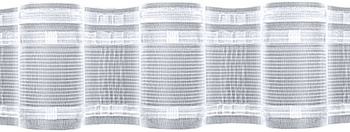 Transparentna taśma marszcząca wave, fala żyłkowa o szer. 10 cm. do firan i zasłon, marszczenie 1 do 2 , posiada szelki na agrafki i tunel na rurkę karnisza, produkt Polski