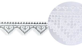 Biała taśma koronkowa żakardowa gipiura dekoracyjna wys. 5 cm