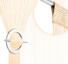 Gotowa firanka makaron z delikatnych dekoracyjnych błyszczących sznurków 100 x 200 cm ecru ( odcień cielisty )