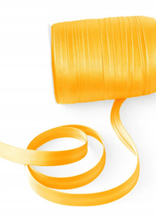 Pomarańczowa lamówka dekoracyjna atłasowa do obszywania tkanin  szer.15 mm krążek 130 mb