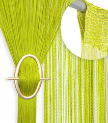Gotowa firanka makaron z delikatnych sznurków w kolorze zielonym 300 x 250 cm